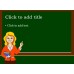 Free PowerPoint Template Displaying Teacher and Green Board