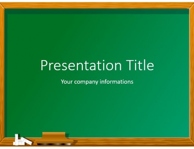 Green Chalkboard Free Powerpoint Template