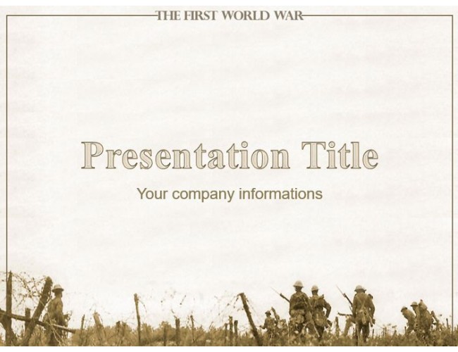 The first world war Free military powerpoint template